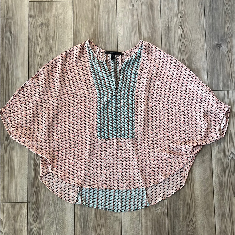 Pink and Blue Patterned Women's Top